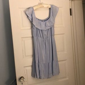 Club Monaco silk off the shoulder dress